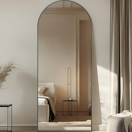 Full Length Mirror, 44"x72" Arched Full Body Oversized Floor Mirror, Free Standing Leaning Mirror