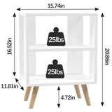 Night Stand, White Kids Nightstand, Modern End Table with Open Storage