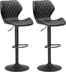 Leather Bar Stools Set of 2 Brown Adjustable Bar Stools