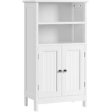 Bathroom Floor Storage Cabinet with 2 Doors and Adjustable Shelf, Side Storage