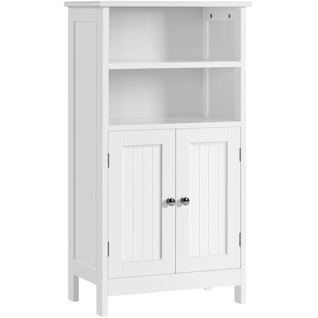 Bathroom Floor Storage Cabinet with 2 Doors and Adjustable Shelf, Side Storage