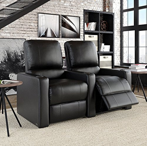 Octane Seating Octane Charger XS300 Leather Home Theater Recliner Set (Row of 2), Black