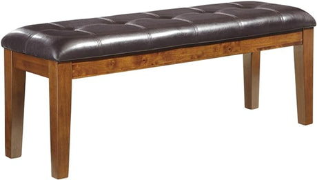 Hallanden Rustic Tufted Upholstered Dining Room Bench, Gray