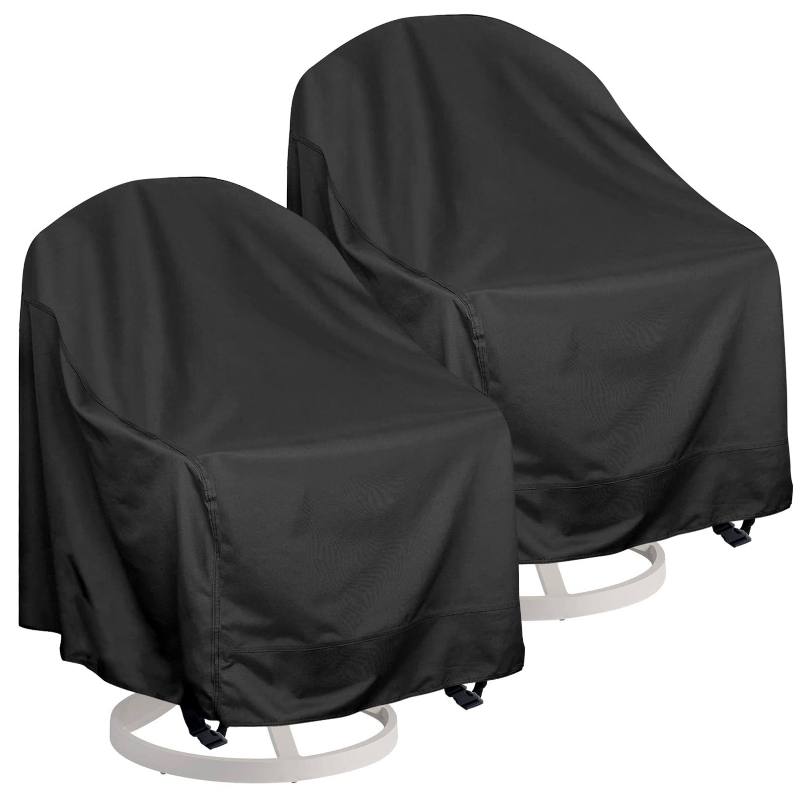 Outdoor Swivel Lounge Chair Cover 2 Pack, Fits Most Lawn Patio Chairs / Swivel Dining Chair