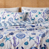 Full / Queen Coastal Quilt Bedding Set, Summer Coastal Quilt with Shams