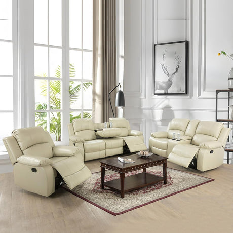 Bonded Leather Living Room Furniture Set Reclining Sofa Set Loveseat Furniture Sets in