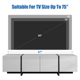 Modern TV Stand, 65 70 75 Inch White TV Stands for Living Room, Entertainment Center