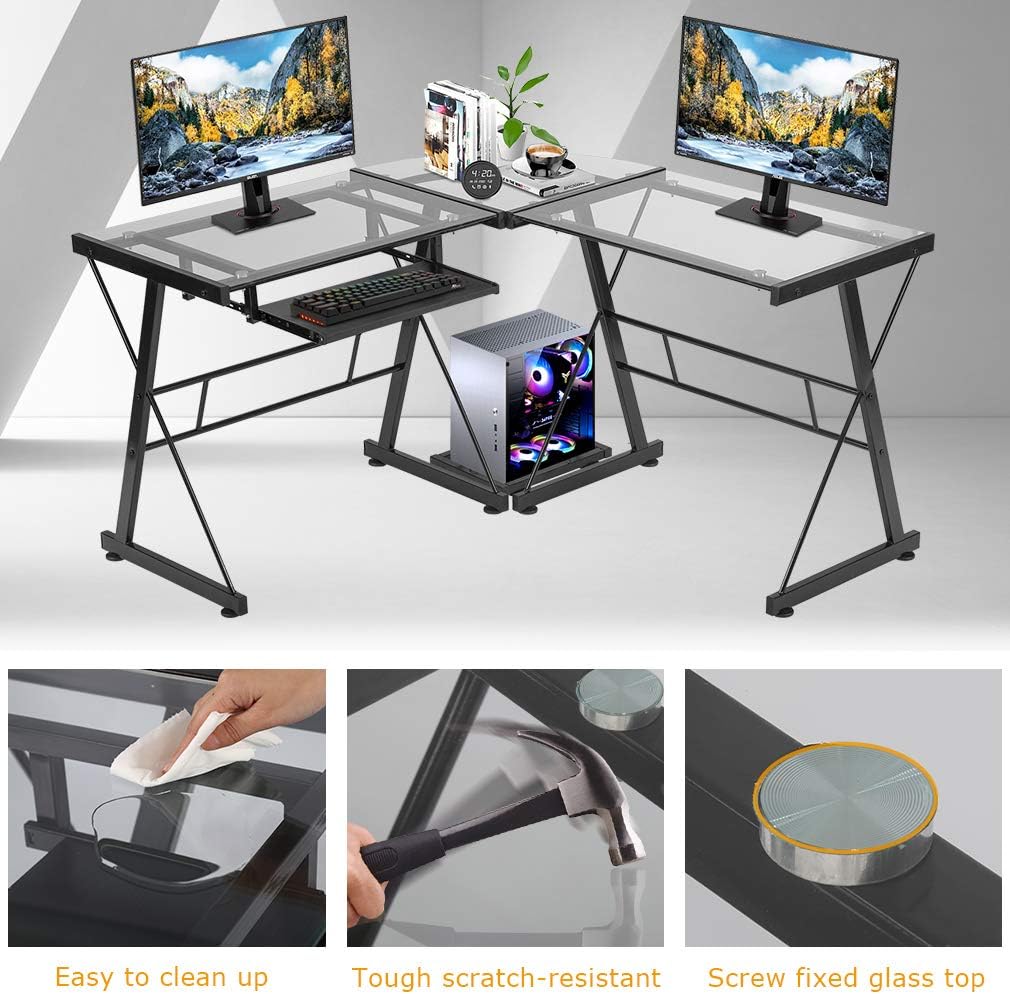 Computer Desk Gaming Desk L Shaped Corner Desk Home Office Writing