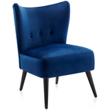 Modern Velvet Accent Chair, Wingback Small Upholstered Reading Chair