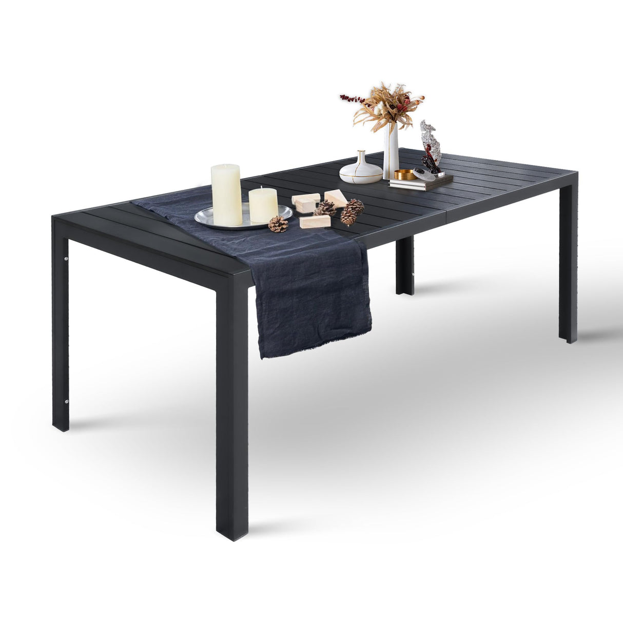 Dporticus Outdoor Dining Table for 8 Persons, 71'' Aluminum Frame Patio Dining Table