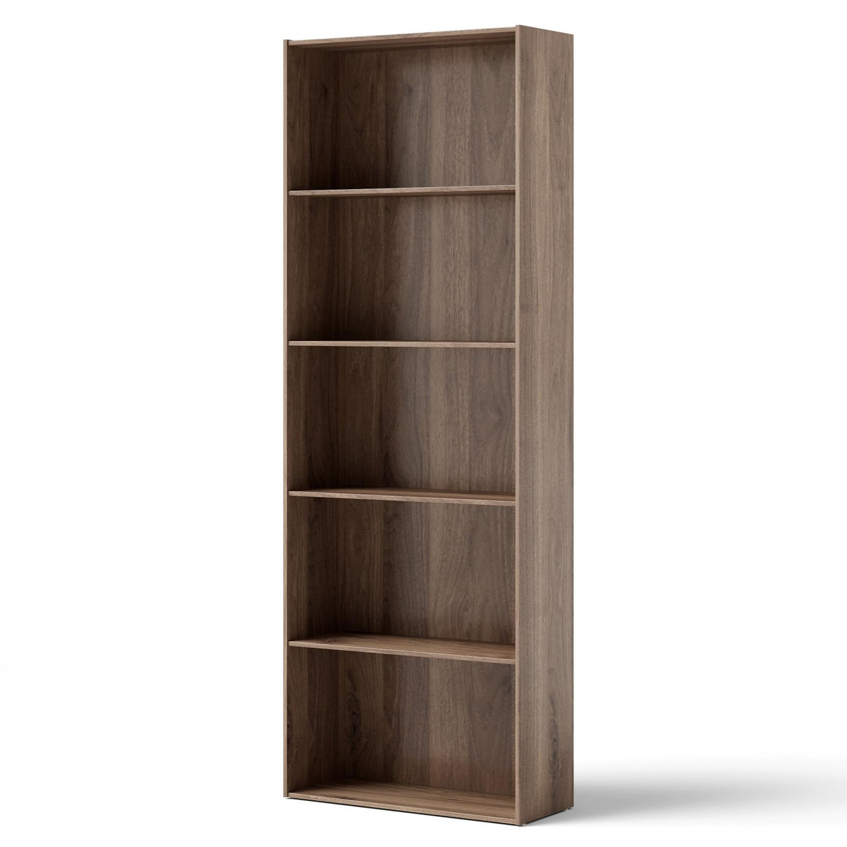 5-Shelf Bookcase, 23.5''L x 9.5''W x 67''H, Multi-Functional Wood Storage Display Open Bookshelf