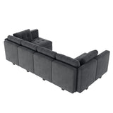 Modular Sectional Sofa Velvet U Shaped Couch with Reversible Chaises