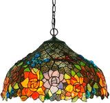 Pendant Light, Stained Glass Chandelier Lamp Tiffany Stylish 3 Lights Bronze Ceiling