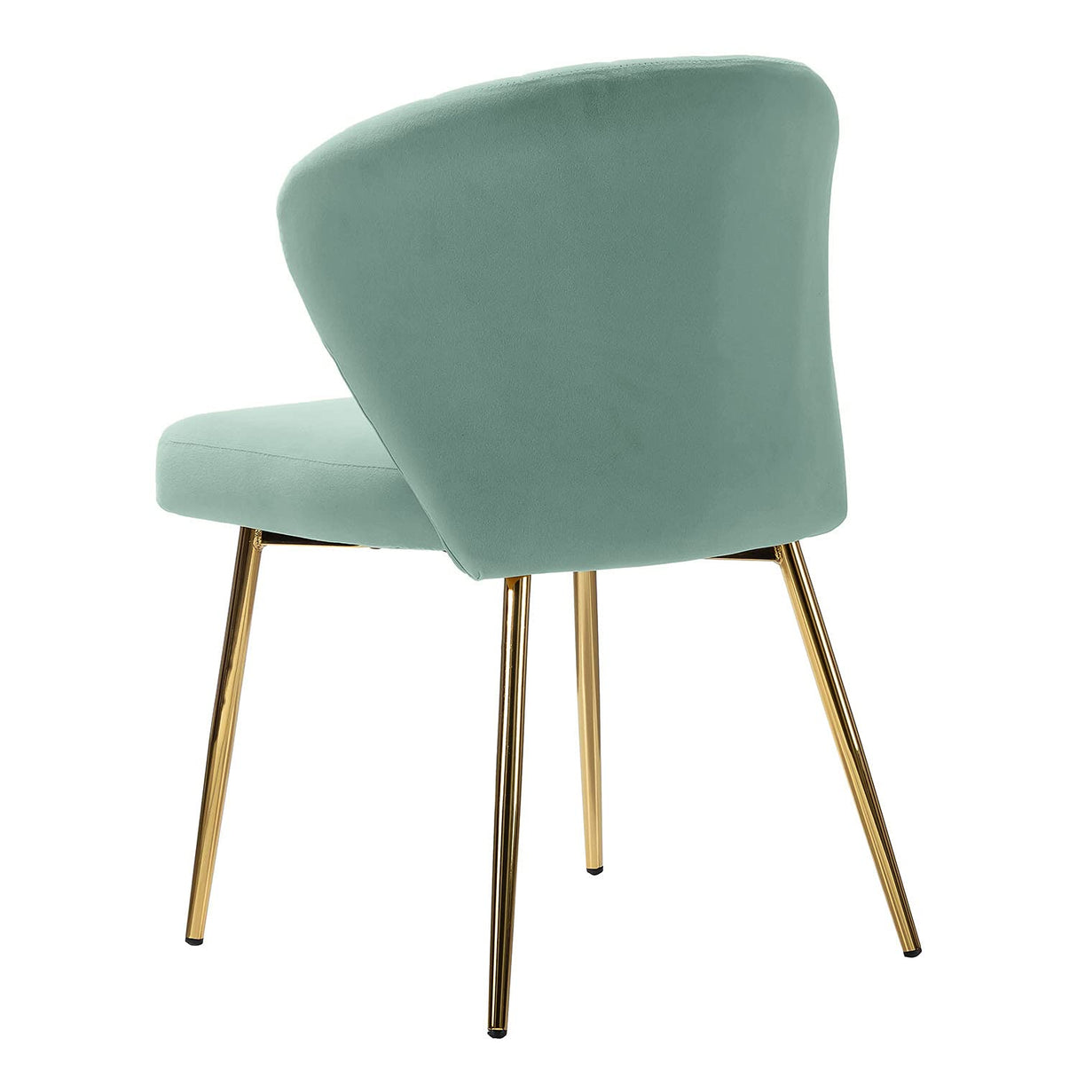 Velvet Dining Chairs Set of 2, Modern Upholstered Side Chair with Golden Legs,