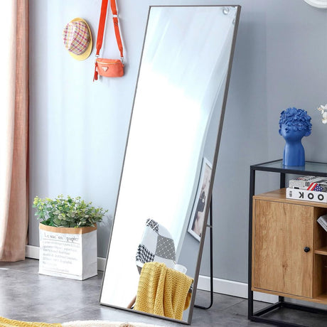 58"x15" Solid Wood Frame Standing Full Length Mirror, Dressing Mirror for Bedroom