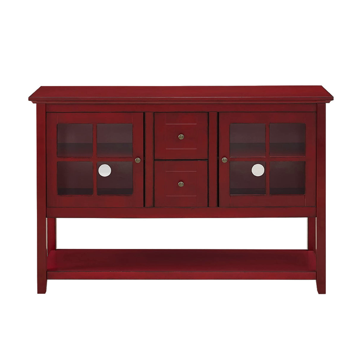 Charlotte Classic Glass Door Storage Buffet, 52 Inch, Red