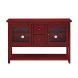 Charlotte Classic Glass Door Storage Buffet, 52 Inch, Red