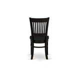 DUVA7-BLK-W Dudley 7 Piece Set Consist of a Rectangle Dinner Table and 6 Kitchen Dining Chairs