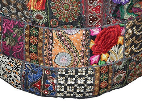 Traditional India Indian Patchwork Pouf Cover Indian Living Room Pouf