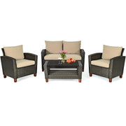 Pieces Patio Conversation Set Outdoor Rattan Wicker Furniture Set