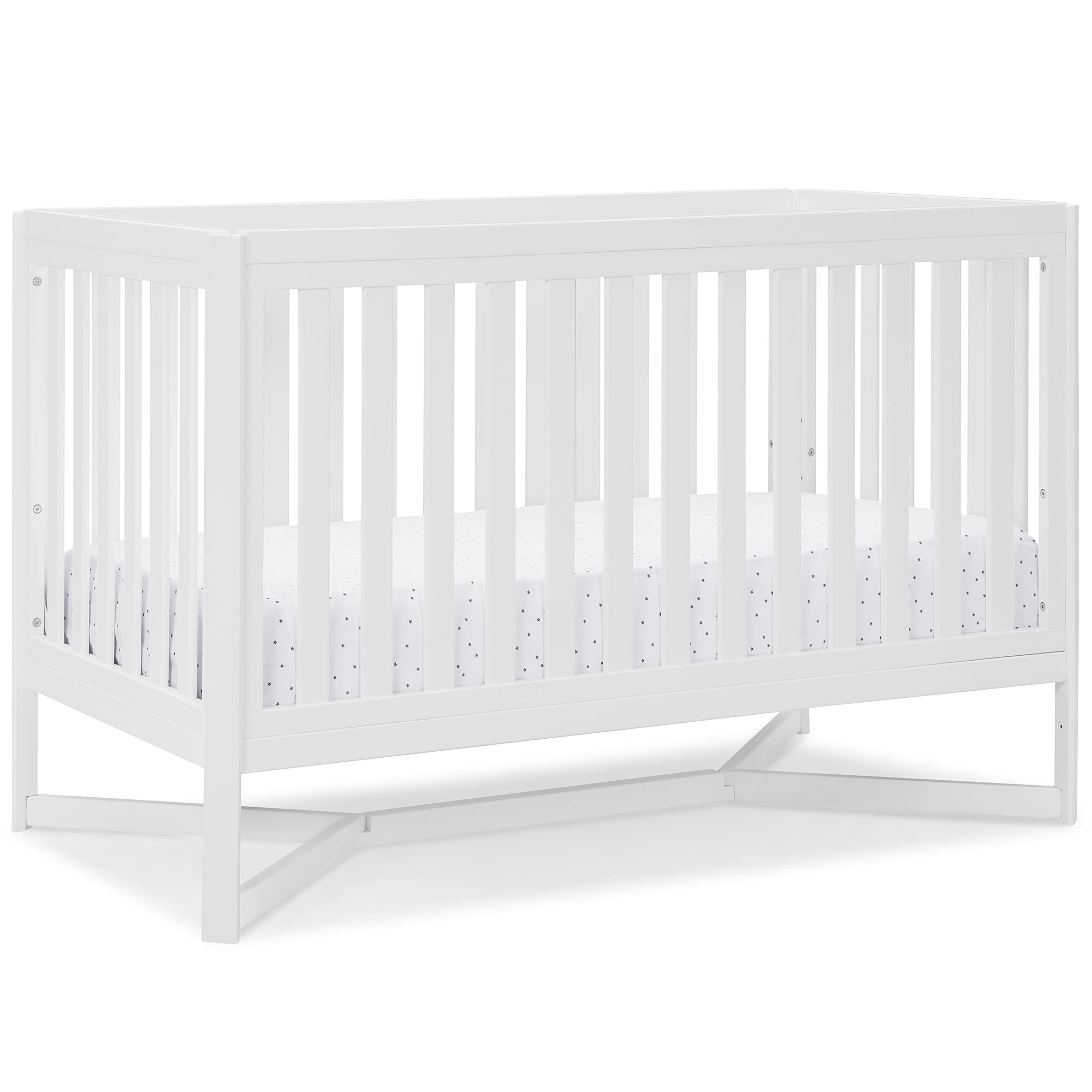 Delta Children Tribeca 4-in-1 Baby Convertible Crib, Bianca White
