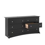 Sonoma Bedroom Furniture: Black Double Dresser for Bedroom, 6-Drawer Wide Chest of Drawers