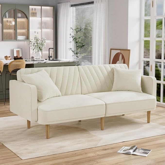 Velvet Couch, Futon Sofa Bed, Sleeper Sofa, Loveseat,Mid Century Modern