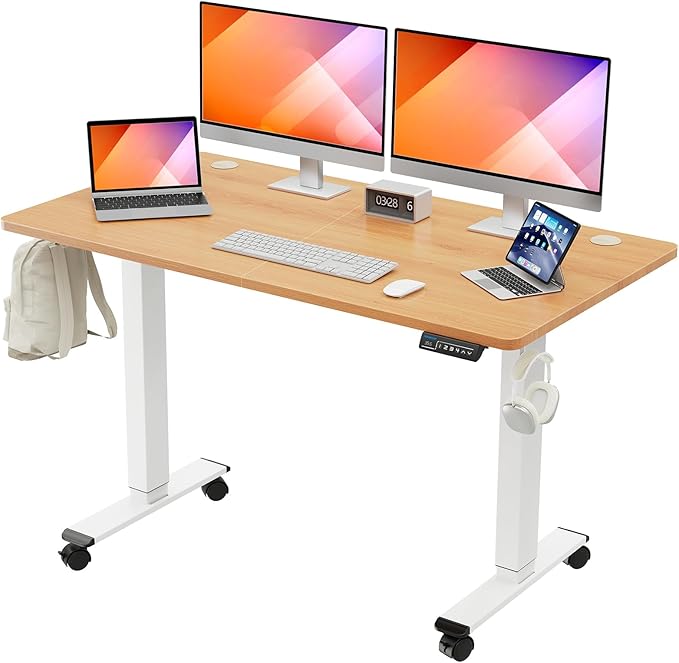 Electric Height Adjustable Standing Desk, 48 x 24 Inches Sit Stand Desk