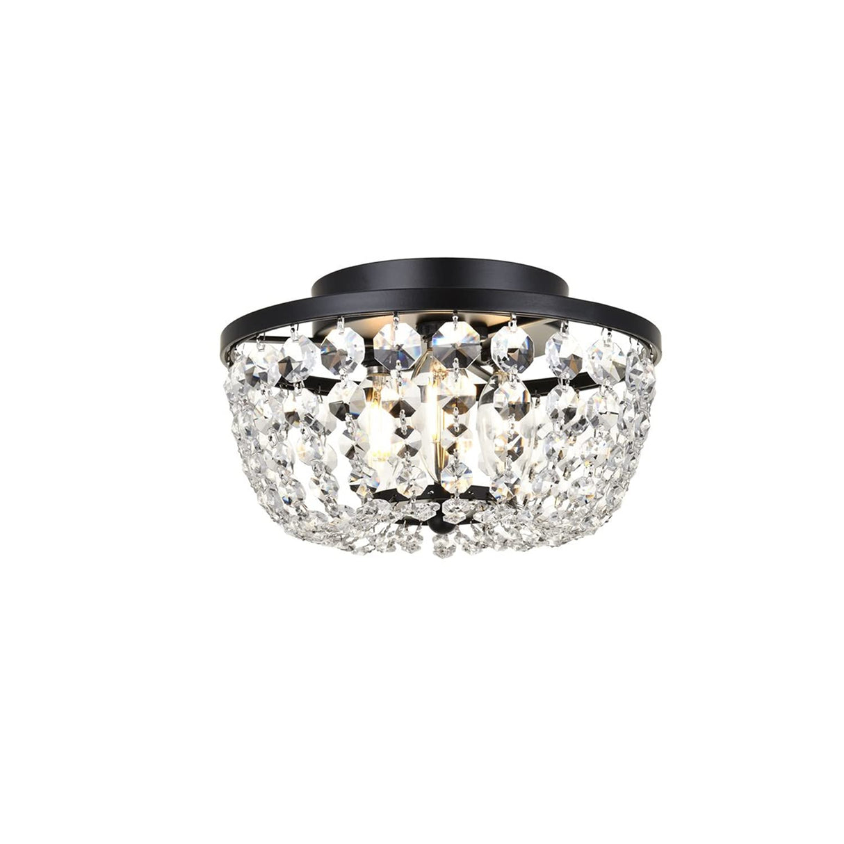 Lighting Indoor Modern Home Decorative Bright Cora 10 inch Flush Mount in Black