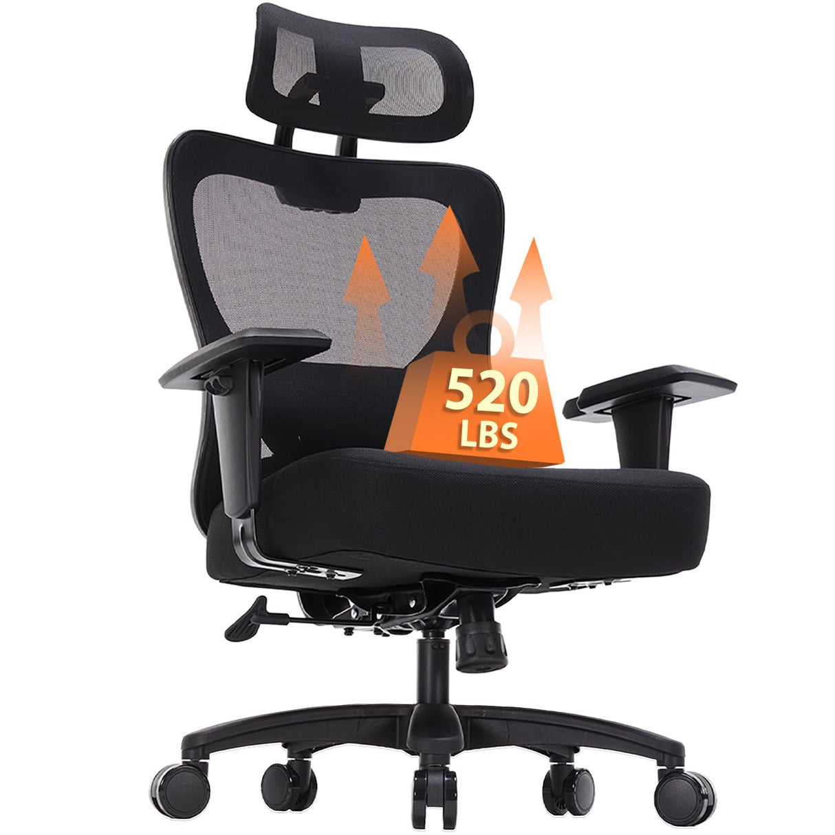 520lbs Big and Tall Office Chair | Heavy Duty Executive Office Chair with Adjustable