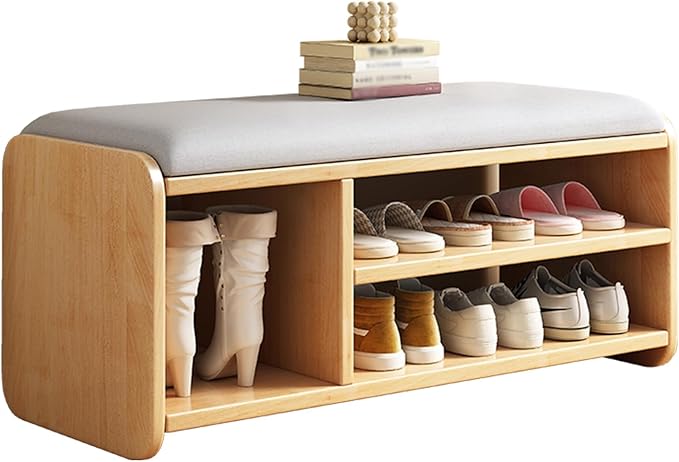 Shoe Bench, Entryway Storage Benches, Shoe Storage with Padded Cushion