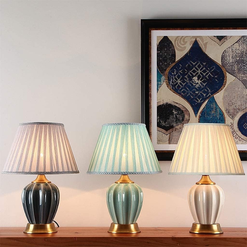 Desk Lamp Luxurious Chinese Ceramic Table Lamp Fashion Nightstand Lamp Fabric Lamp