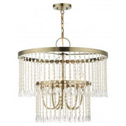 5 Light Pendant in Glam Style 24 inches Wide by 23 inches High-Antique Brass Finish