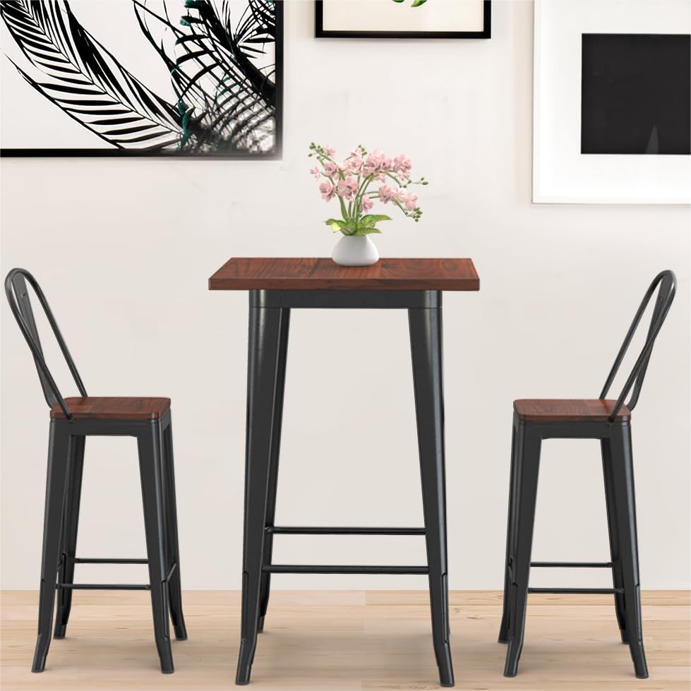 Bistro Table and Chairs Set of 2, Bar Table and Chairs Set of 2