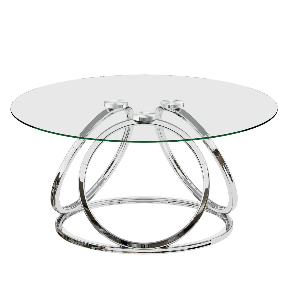 Round Coffee Table, Modern Silver Coffee Table Living Room Table