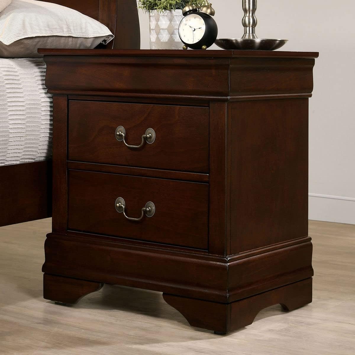 Mid Century Nightstand with Drawers, 2-Drawer Dresser Chest Bedside Table