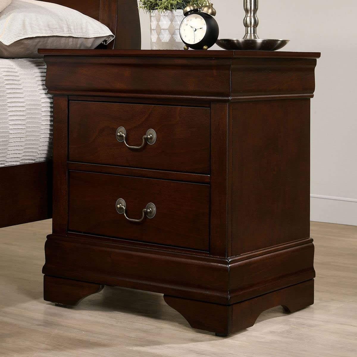 Mid Century Nightstand with Drawers, 2-Drawer Dresser Chest Bedside Table