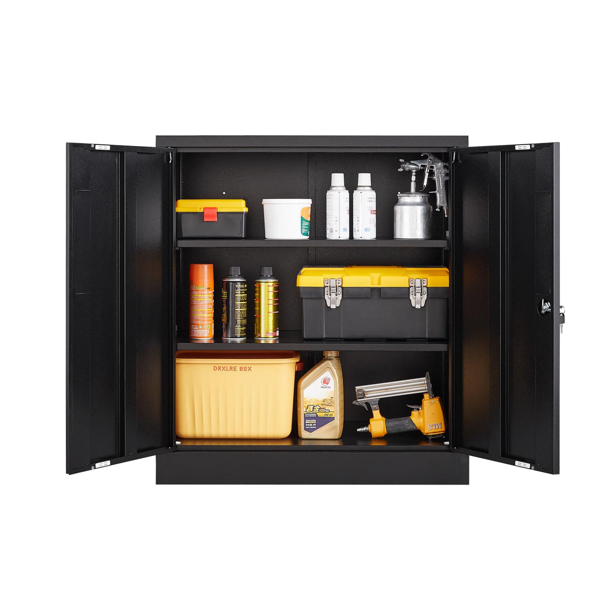 Small Locking Cabinet with 4 Keys, 35.4" H Metal Storage Cabinet