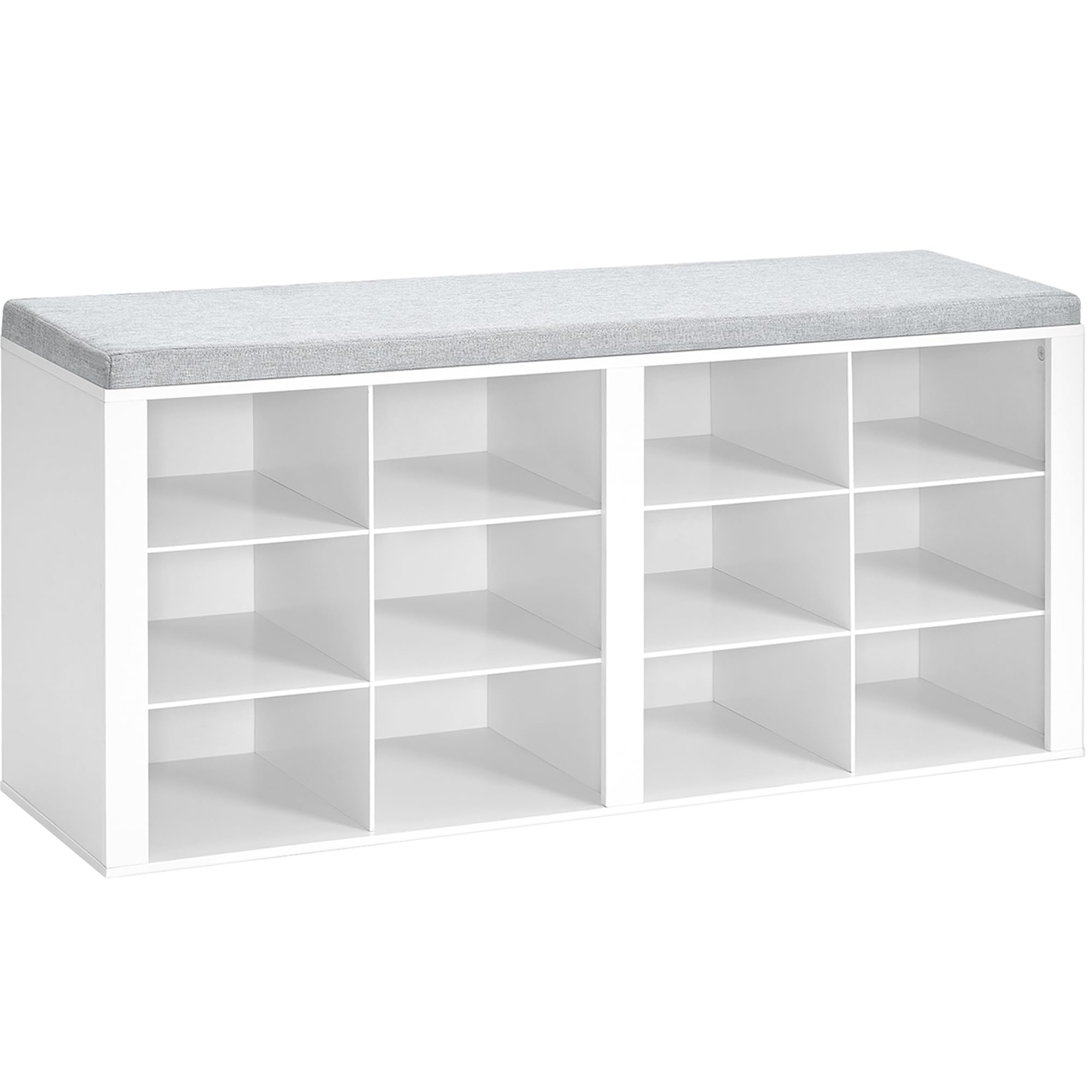 Shoe Bench with Cushion, Entryway Storage Bench