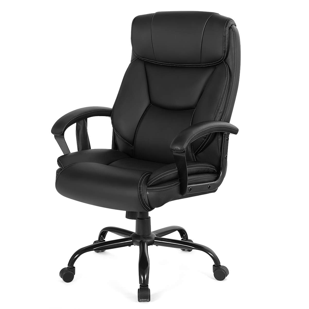 500 lbs Big and Tall Office Chair, Massage Executive Chair w/ 6 Vibrating Points