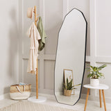 Full Length Mirror 22" x 65" Irregular Floor Length Mirror with Stand, Wall Mirror Diamond