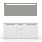 71 inch Wood Double Sink Bathroom Vanity & LED Mirror | Pre-Assembled | Acrylic