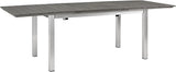 Shore Aluminum Outdoor Patio 71" Rectangle Dining Table in Silver Gray