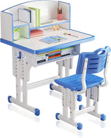 Kids Desk and Chair Set, Height-Adjustable Desk for Kids, Kid Desk with Led Lamps