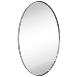 Brushed Nickel Metal Framed Bathroom Mirror for Wall in Stainless Steel Modern Farmhouse