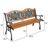 2-3 Person Patio Bench with Wood Seat,Patio Furniture Bench Chair