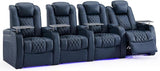 Home Theater Seating Top Grain Leather Recliner Chair Dual Power Movie Gaming