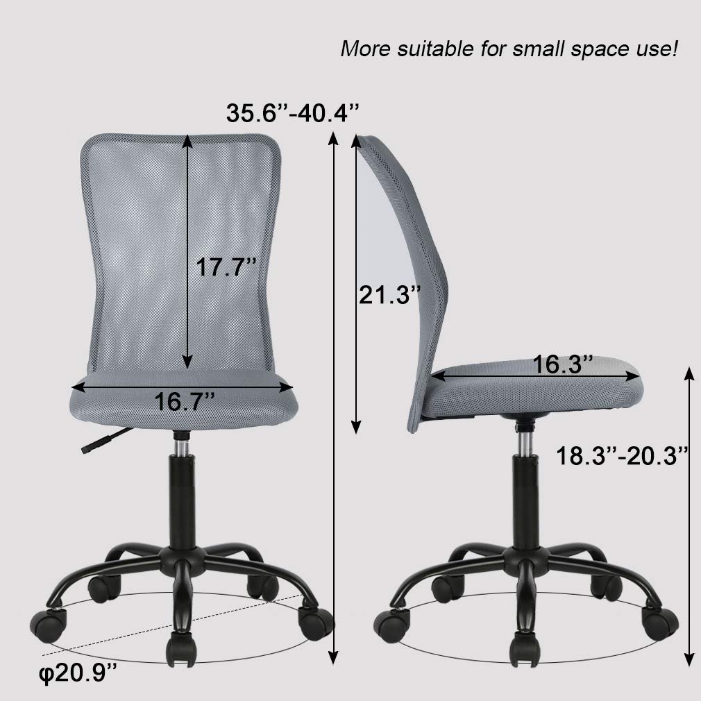 Mesh Computer Small Desk Lumbar Support Modern Executive Adjustable Mid Back