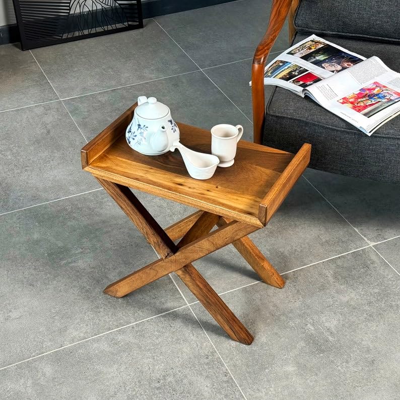 WoodHaven European Walnut Folding Snack Table