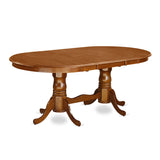 PLPO7-SBR-C 7 Piece Dining Room Furniture Set Consist of an Oval Wooden Table with Butterfly Leaf